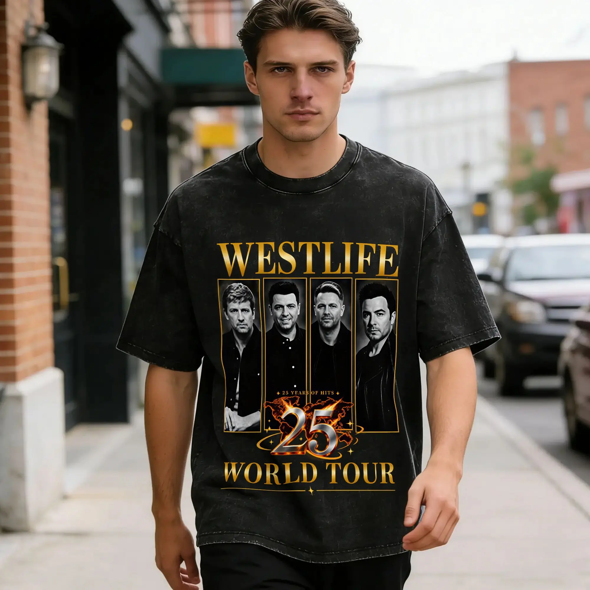 Westlife 25th Anniversary Tour 2026 T Shirts Men 100% Cotton Novelty T-Shirts Round Neck  Tees Short Sleeve Clothes Summer