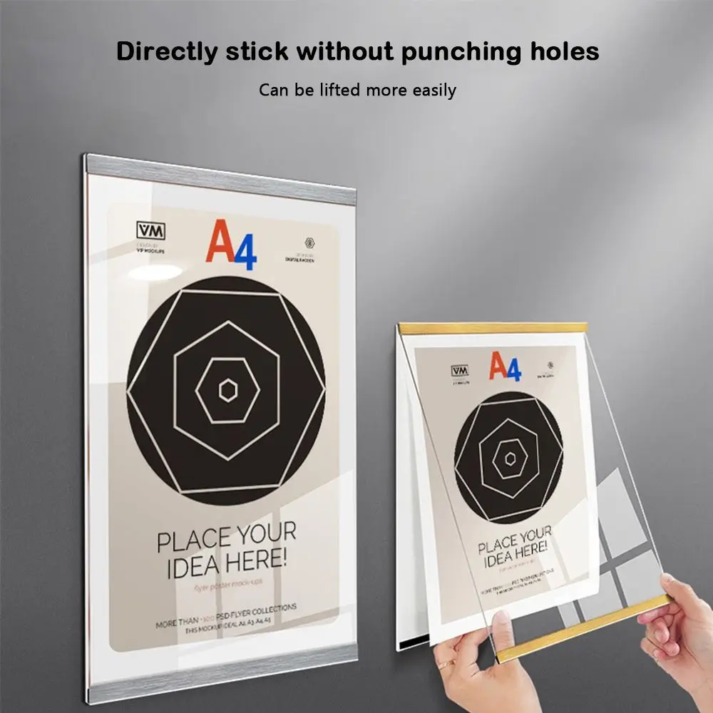 Durable Acrylic Display Frame A3/A4/A5 Magnetic Certificate Frame Wall Mounted Transparent Business License Frame
