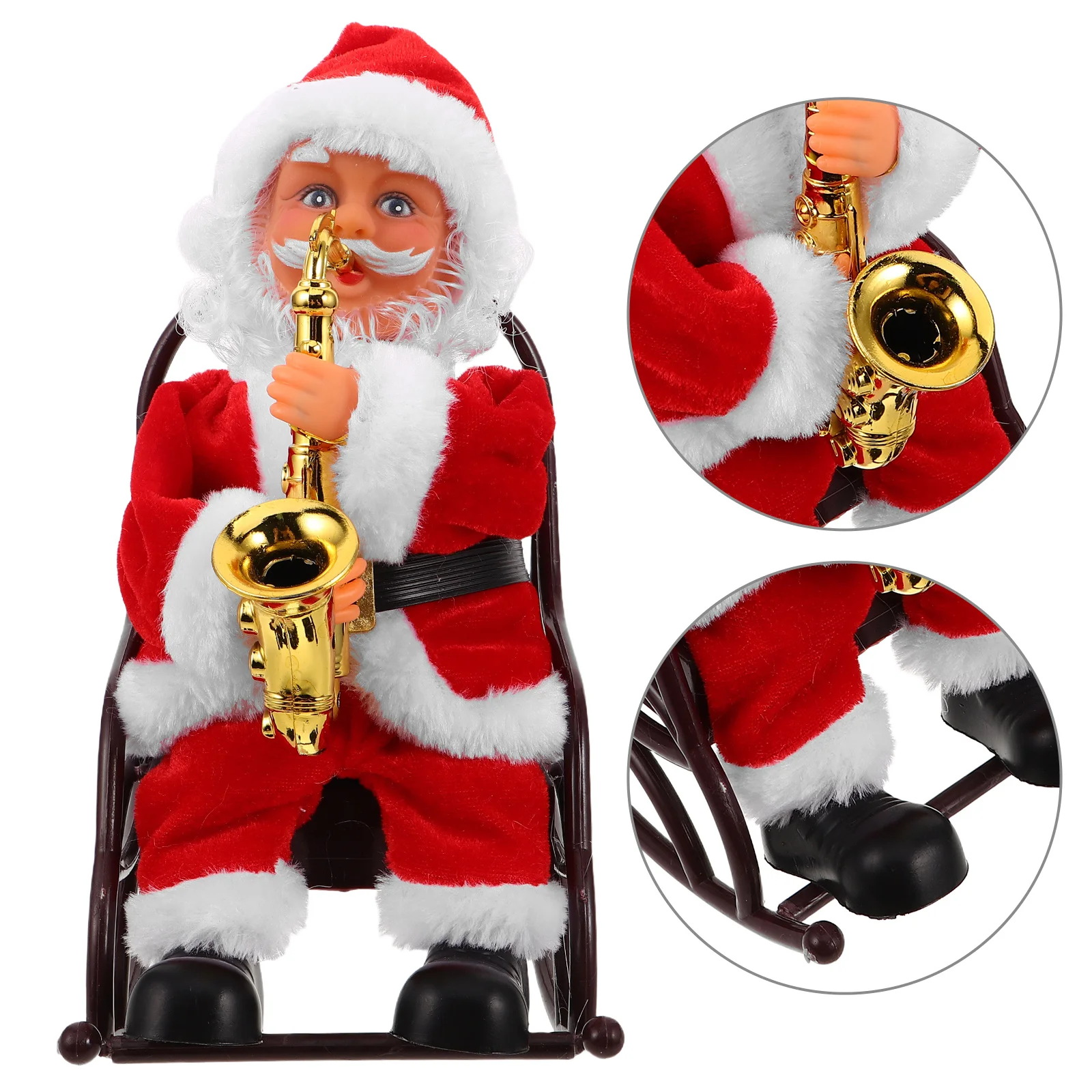 

Electric Santa Toy: Adorable Christmas Musical Decoration Festive Home Party Favor Cute Kids Plaything With Rocking Wheelchair
