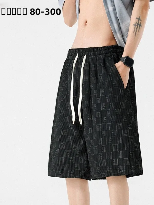 

Мужские летние тонкие брюки-капри больших размеров, повседневные спортивные, свободного кроя, с плоским передом, из полиэфирного волокна, быстросохнущие