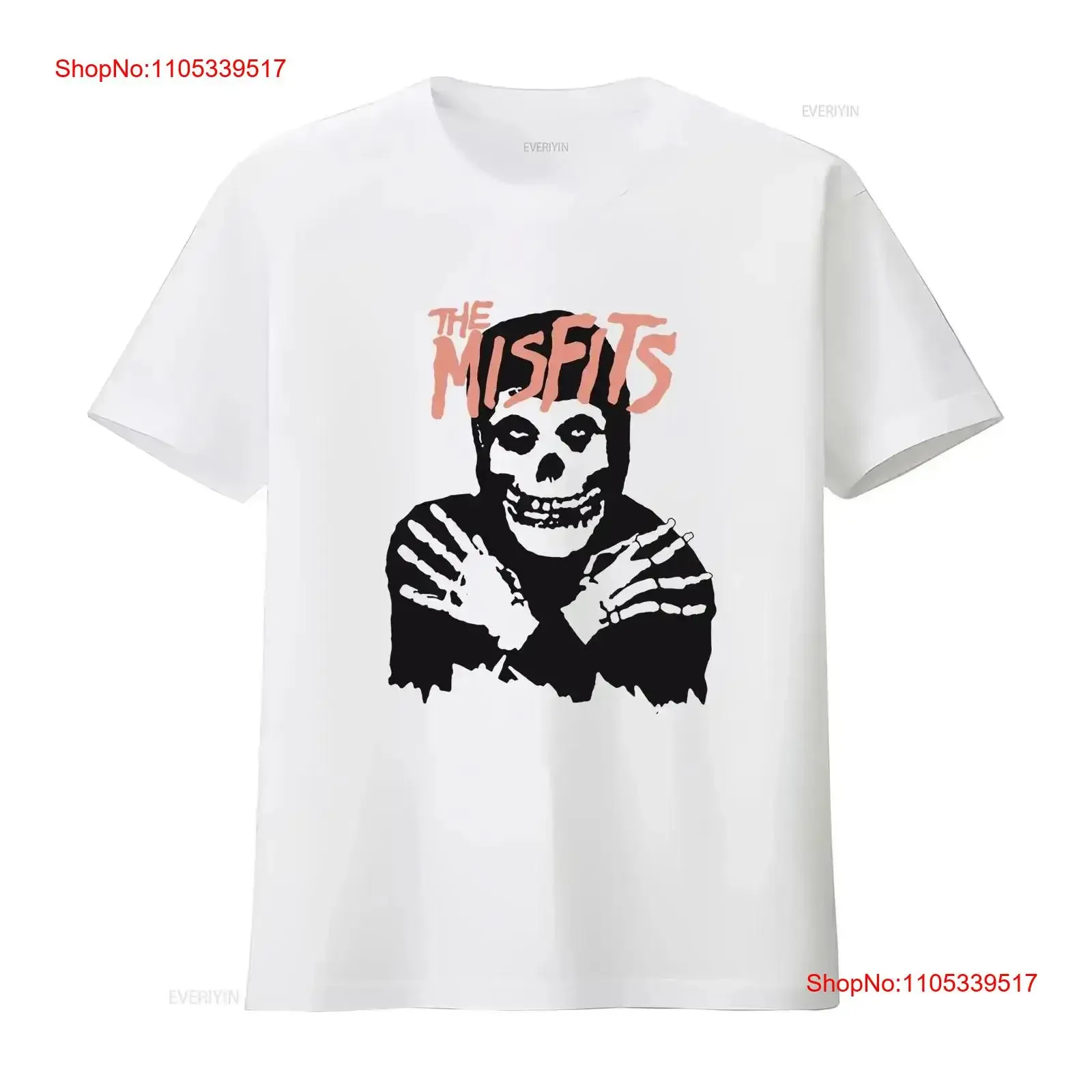 Misfits Classic Skull T Shirt Mens Licensed Rock N Roll Retro Vintage White Washed Slightly Versatile graphic fashion vintage