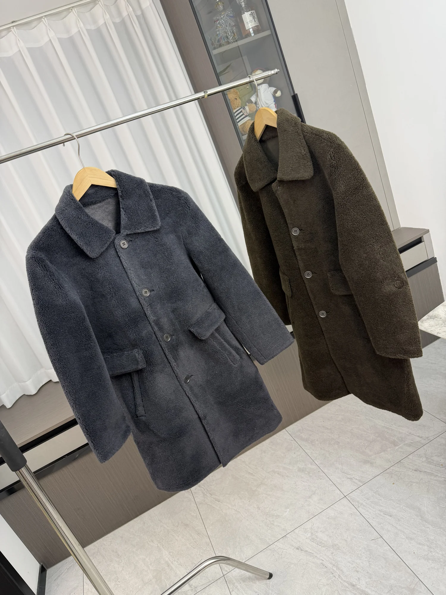 

Утепленная теплая куртка из флиса для мужчин, осенне-зимнее пальто с отложным воротником, приталенный крой, модный городской стиль