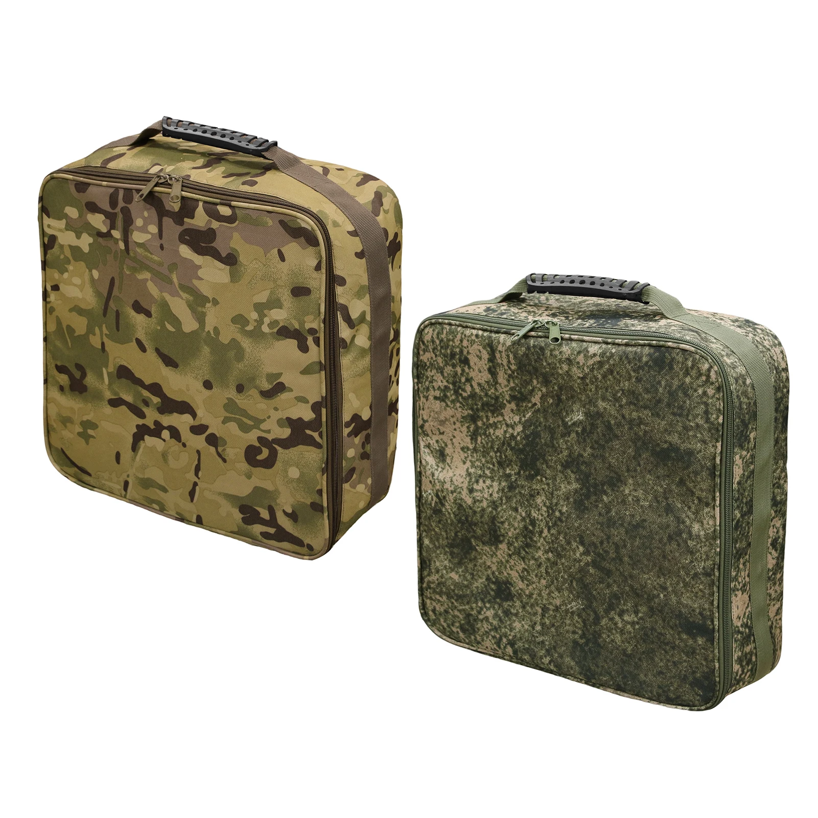 

Handheld Fishing Reel Bag Double Zippers Fishing Tackle Organizer Box Polyester Large Capacity Carry Bag with Adjustable Divider