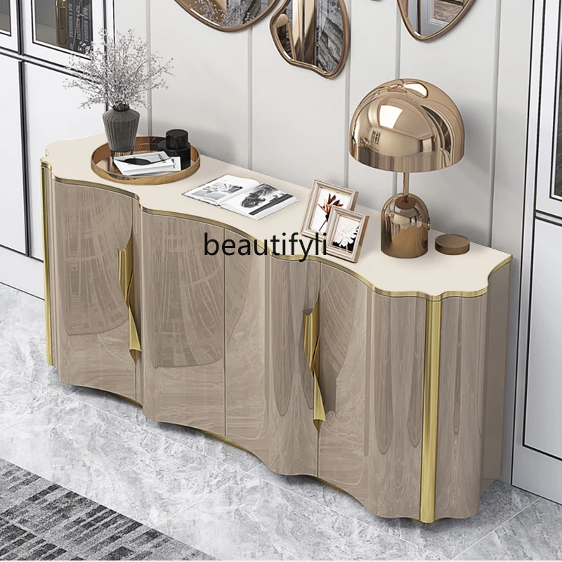 zqSideboard Cabinet Modern Simple Shoe Cabinet Paint Locker Tea Cabinet Small Apartment Entrance Cabinetzqz