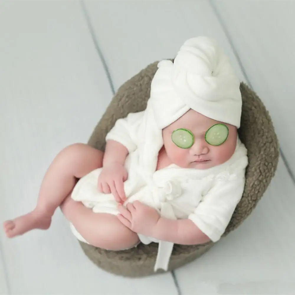 Soft Baby Photography Props Newborn Plush Scarf Bathrobe Shower Costume Gift