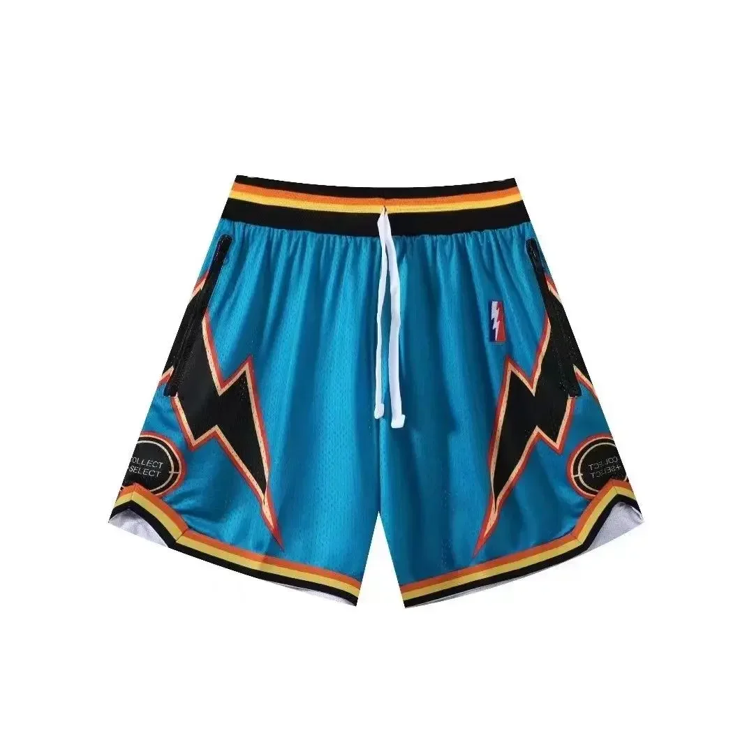 American Basketball Shorts Men\'s Summer Loose Quick-drying Breathable Sports Four-point Pants But Knee James Curry Same Style