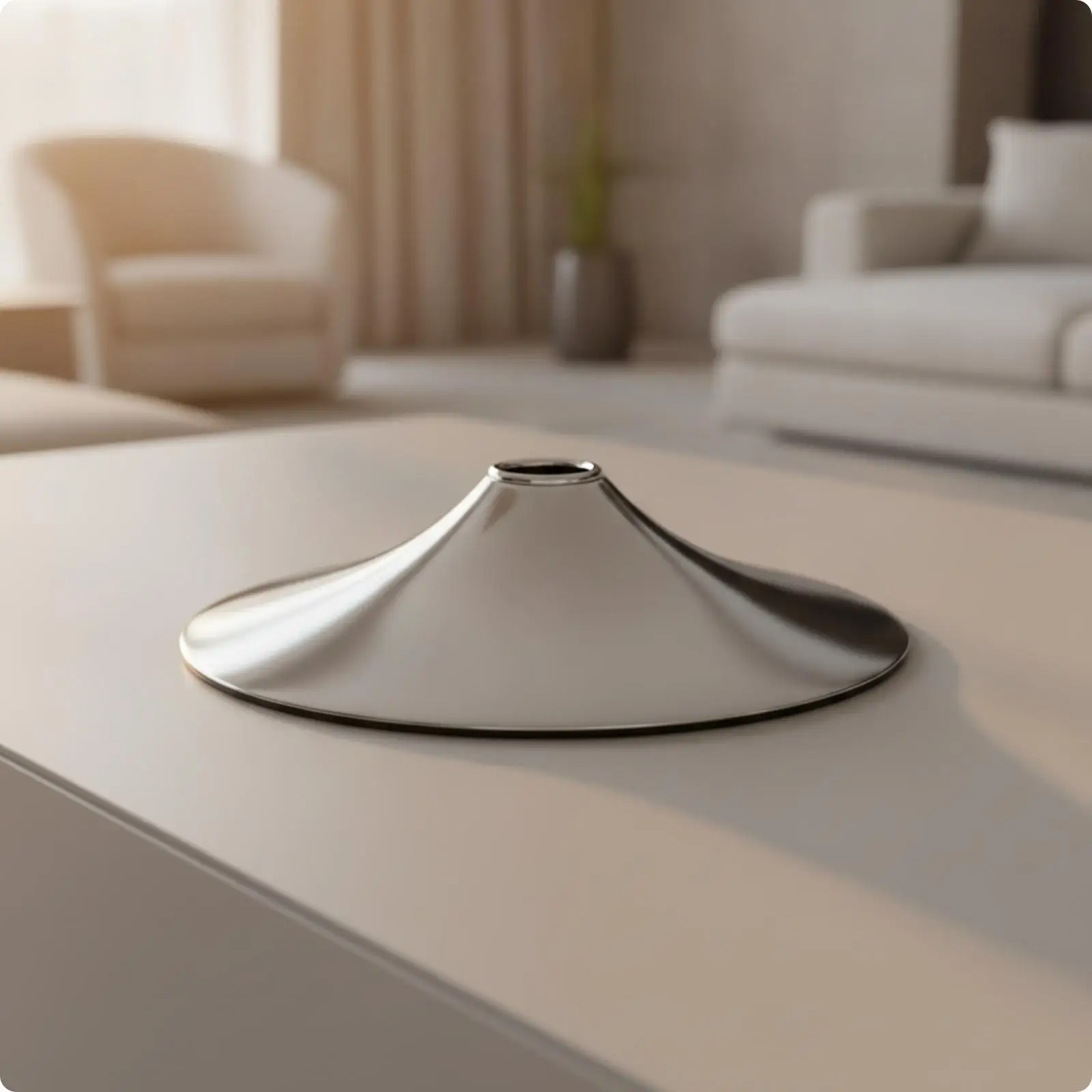 Chrome Bar Stool Base Plate Metal Electroplated Seat Support with Center Mounting Hole for Furniture Restoration