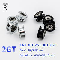 2GT Timing Pulley 16T 20T 25T 30T 36T GT2 Idler With Bearings 16teeth 20teeth 25teeth 30teeth 36teeth For 3D Printer Pulley 2GT