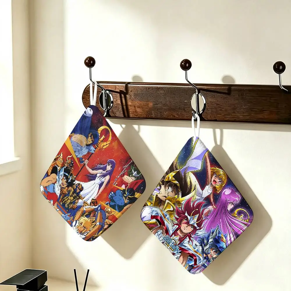 Animation 12 Gold S-Saint S-Seiya Hand Towel Set Natural Hypoallergenic, Soft Absorbent Quick Dry Towels For Bathroom Kitchen