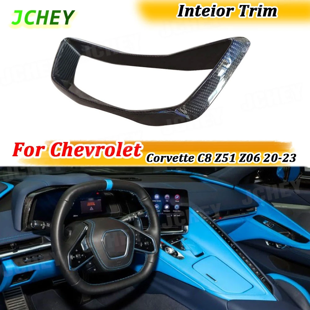 

JCHEY Carbon Fiber Central Control Display Screen Trim for Chevrolet Corvette C8 Z51 Z06 2020-2023 Central Control Interior