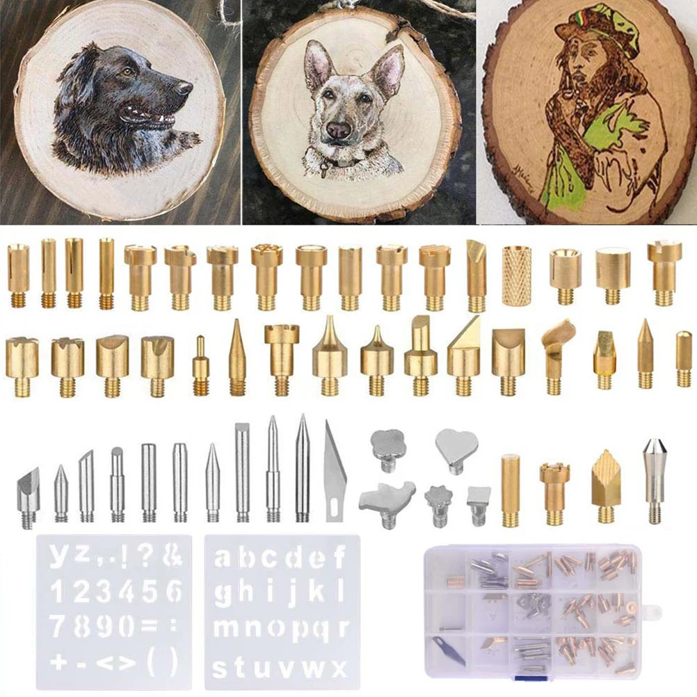 

41Pcs Wood Burning Tool Kit LCD Digital Soldering Iron for Pyrography Engraving Branding on Wood Cork Fast Heating Lightweight
