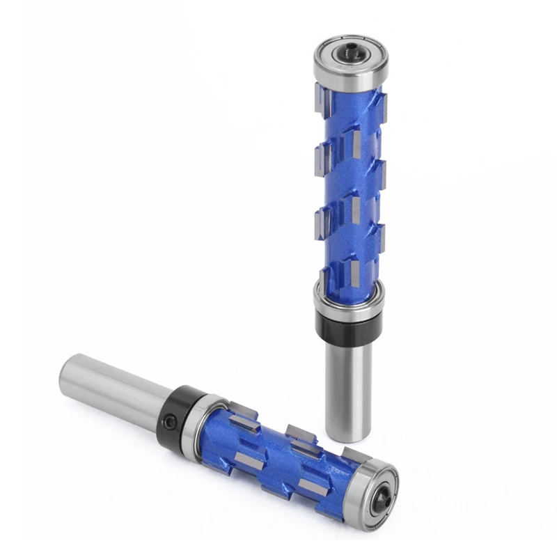 2Pcs 12Mm Shank Flat Trimming Router Bits Double Bearing Spiral Trimming Tool Woodworking Milling Cutter Tool For Wood