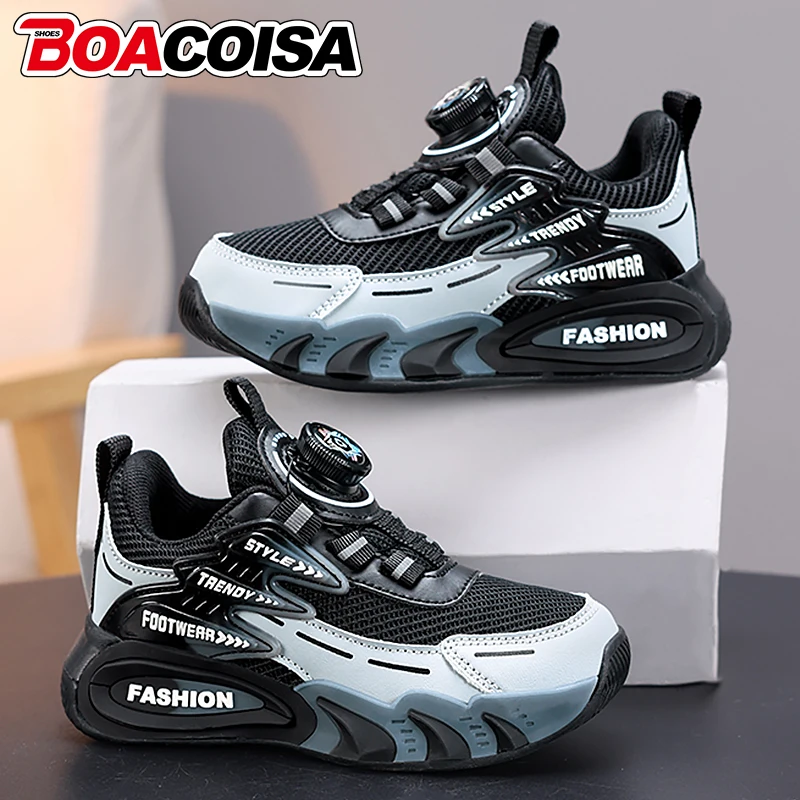 

Kids Casual Mesh Shoes Breathable for Boys Girls Sports Running Anti-Slip Outdoor Comfortable Flat Walking Sneakers boacoisa