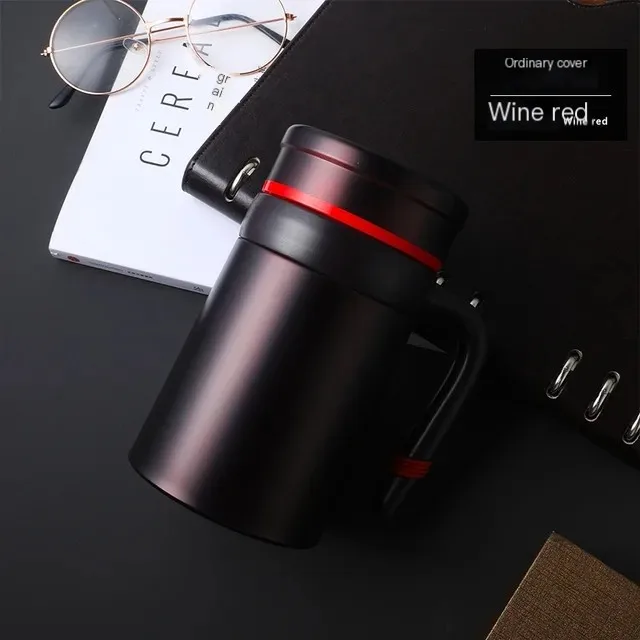 500ML Thermos Coffee Mug With Filter Handle Stainless Steel Insulated Vacuum Tea Cup Home Office LED Temperature Display Gift