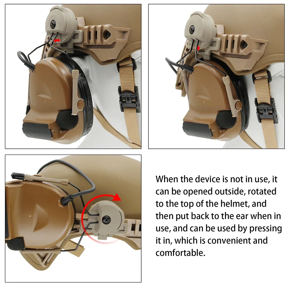 TW 3.0 Wendy Helmet Dedicated Headset Bracket Compatible Peltor Comtac Airsoft Shooting Headpho COMTAC I II III Tactical Headset