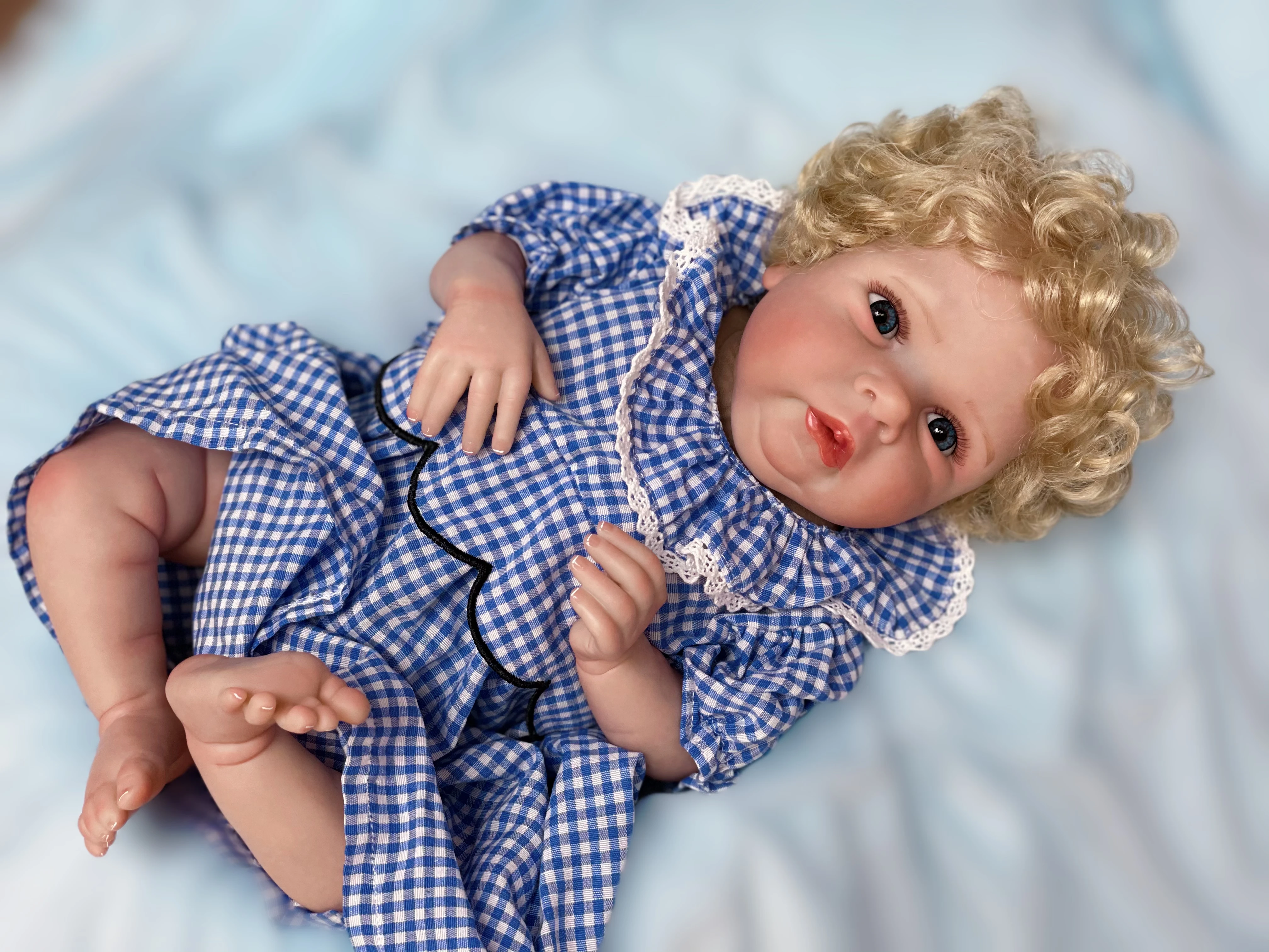 사랑스러운 Miley Bebe Reborn 인형 아티스트 페인트, 살아있는 신생아 아기 인형 장난감, 어린이 선물용, 18 인치