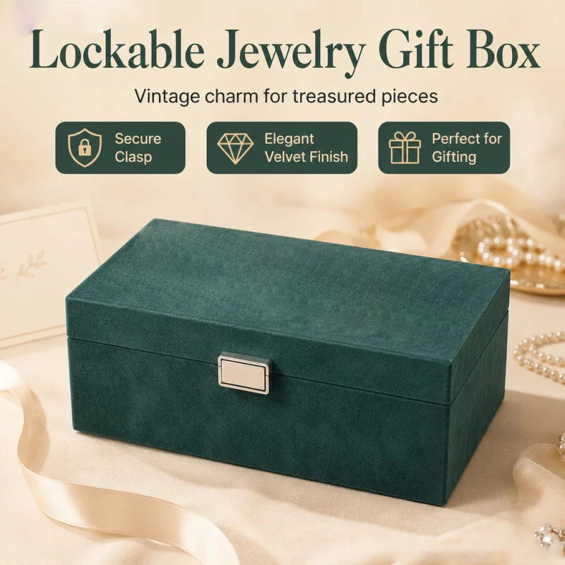 Lockable Travel Jewelry Organizer Box, 2 and 3 Layer Options — detail 4