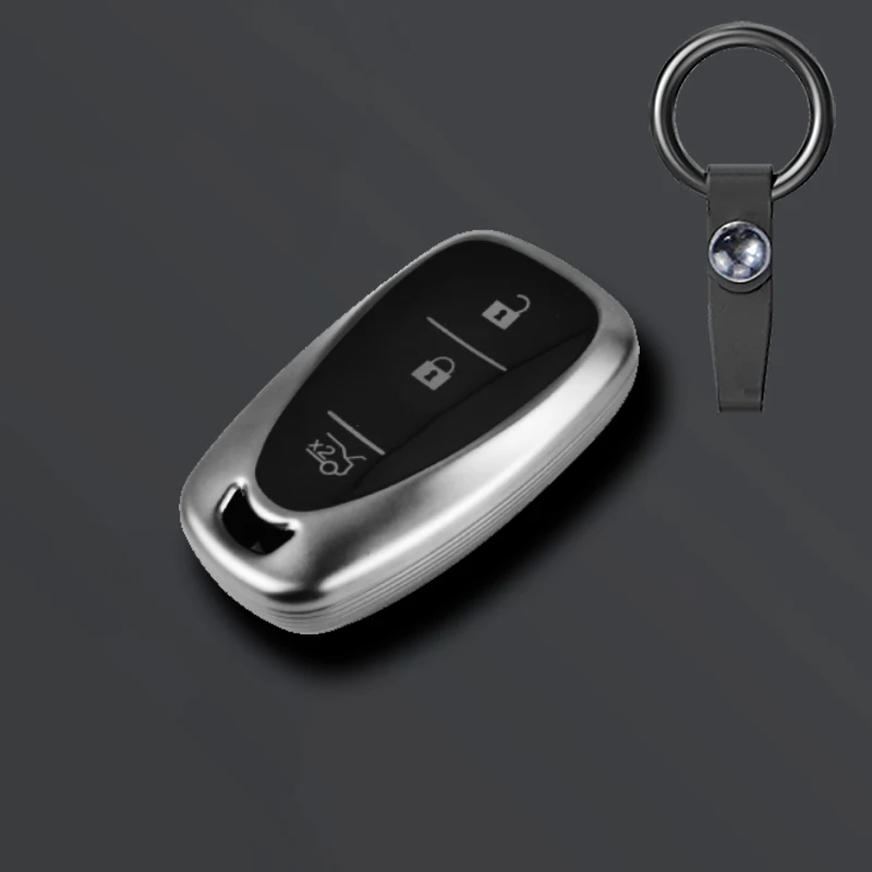 Grey TPU Car Key Cover Case For Chevrolet Onix Equino Orlando Cruze Spark Sonic Camaro Volt Bolt Trax Malibu Blazer Traverse