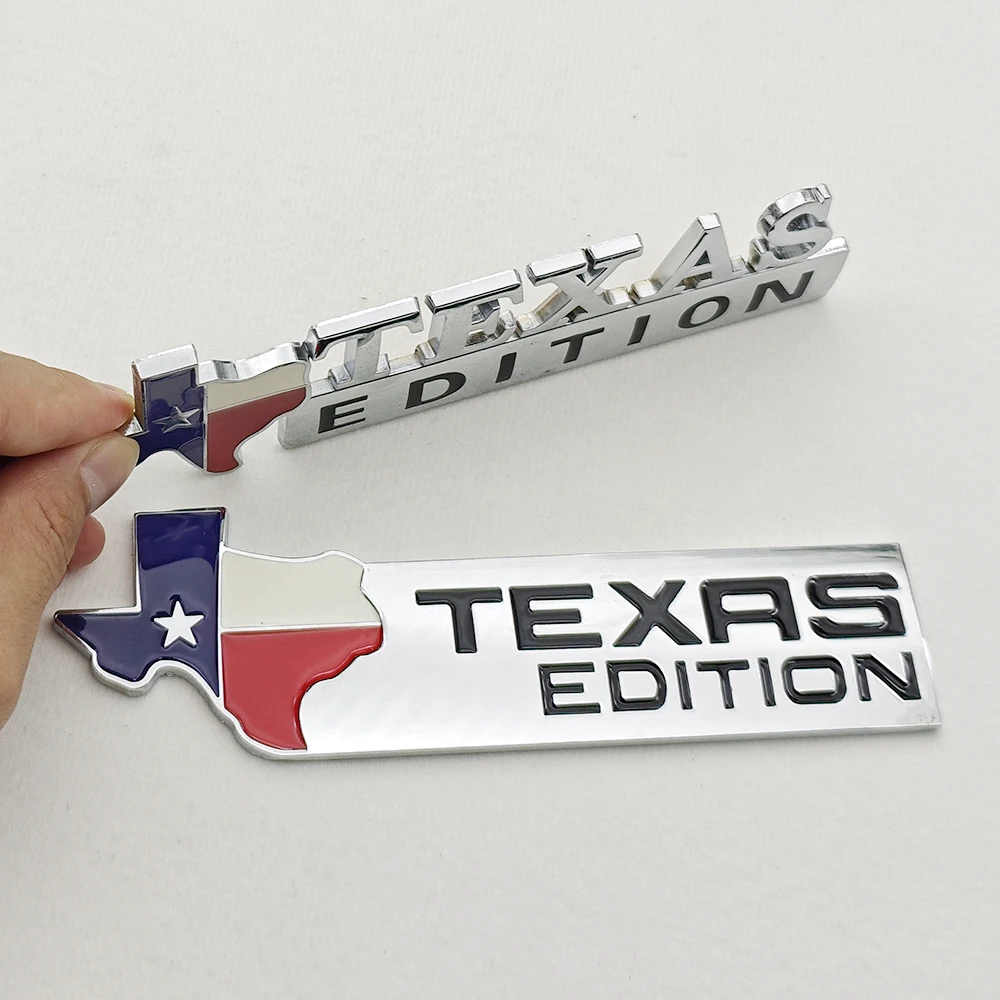 Edição texas logotipo emblema metal carro emblema tronco adesivo para ford jeep chevrolet ram gmc dodge cadillac lincoln tesla acessórios