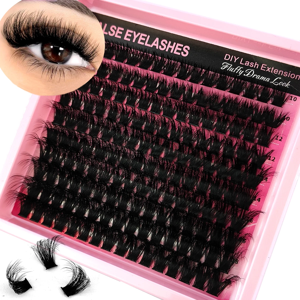 10Row 40D-200D 5D رقيق سميكة جلدة مجموعات 10-18mmMix Wispy الفردية جلدة ملحقات مجموعات DIY ماكياج الرموش الصناعية