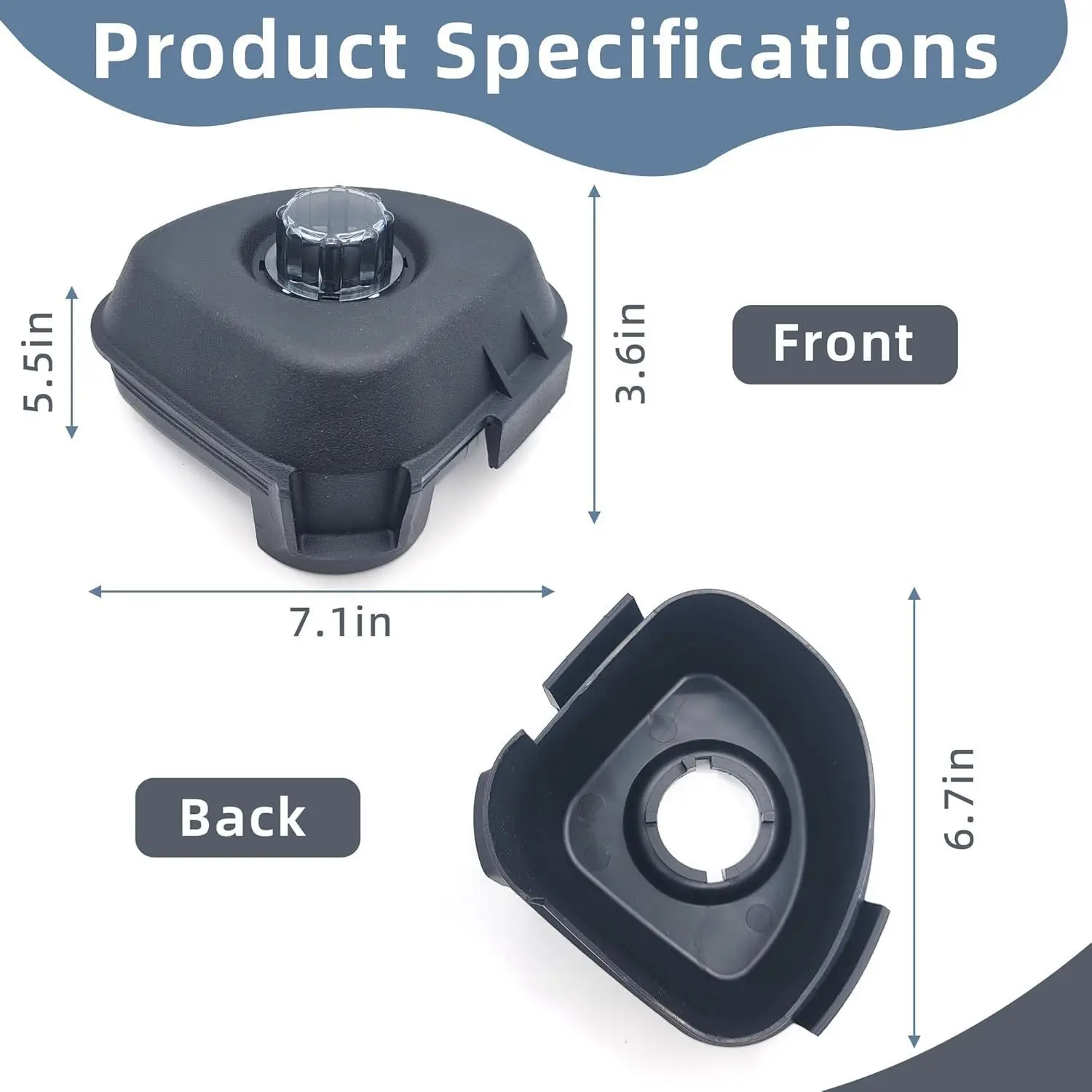 2 tapas para Vitamix de 32 onzas. / 48 Onzas. Contenedor Advance 15990 15978 16016 15981