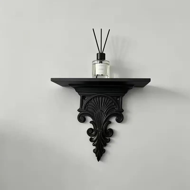 Kreatives 3D-Druck-Schweberegal Geschnitztes Retro-Gothic-Wanddekor Pflanzenständer für das Wohnzimmer – Detail 4