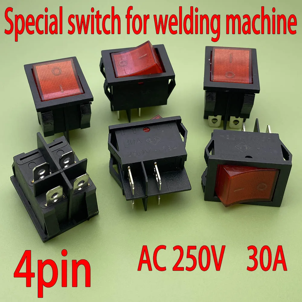 2 channel 4 pin embedded high current AC 250V 30A welding machine switch ship button switch industrial equipment power switch