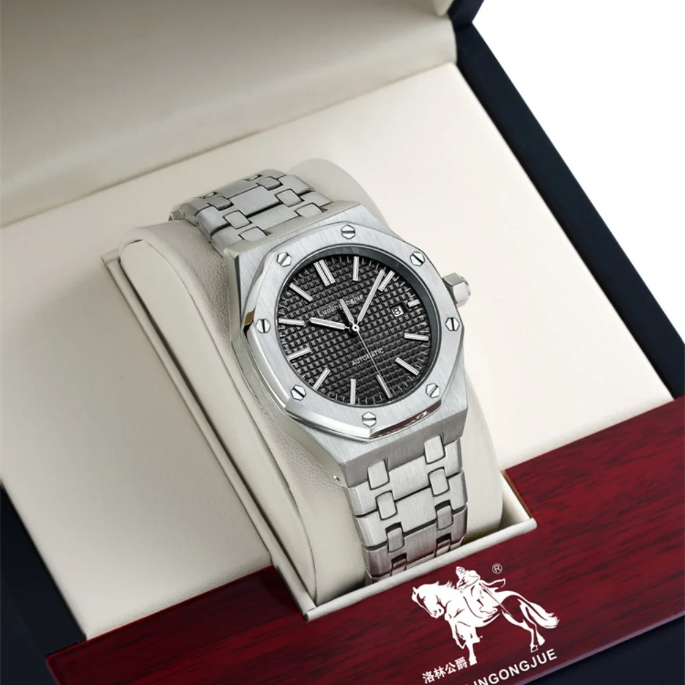 

Часы европейского и американского производства, мужские механические часы, высококачественные роскошные деловые повседневные модные персонализированные мужские часы, полностью автоматические механические часы, задняя крышка с прозрачным механизмом, застеж