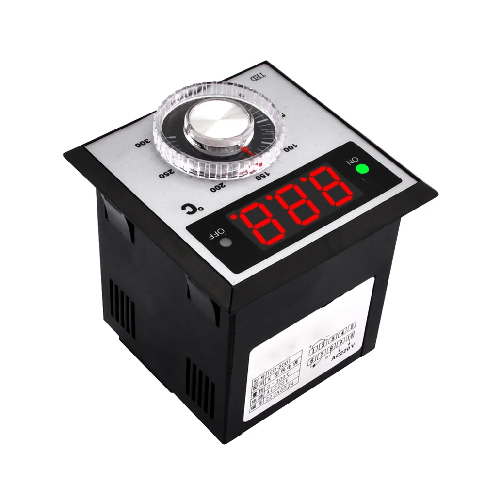 TED-2001 0-300 Celsius Degree Electronic Digital Temperature Controller LED Digital Thermometer AC 220V Type K relay output