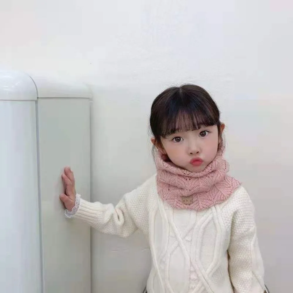 High Quality Knitted Kids Warm Knitted Scarves Elastic Windproof Children Neck Warmer Thick Neck Collar Winter