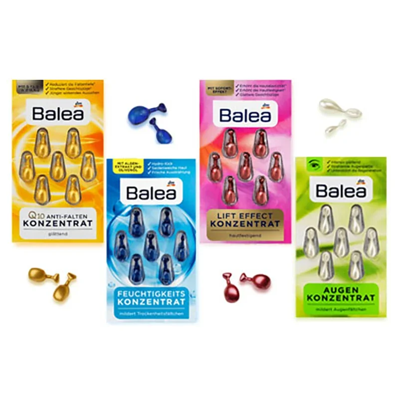 4pcs Balea Face Eye Serum Concentrate Moisture Increases Dry Skin Elasticity Firmness Soften Eye Wrinkles Nourish Smooth Skin