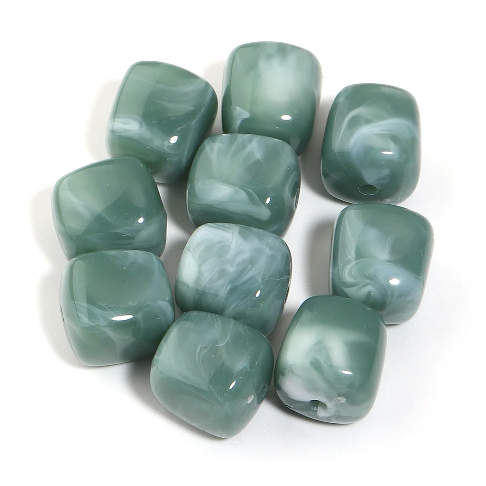 10 Stück/Lot 16x17mm quadratische Acrylperlen in zwei Farben, bunte lose Perlen für die Schmuckherstellung, DIY-Halskette, Armband, Zubehör – Detail 23