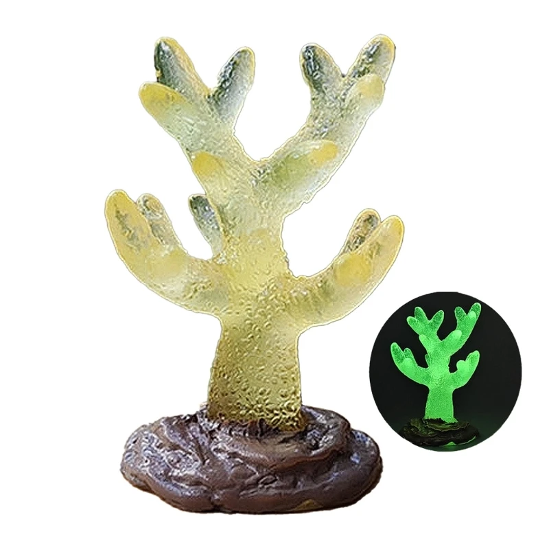 Fishtanks Resin Coral Luminous Decoration LifelikeAquaticPlant Figurine Aquariums SucculentPlant Landscaping Ornament Drop ship