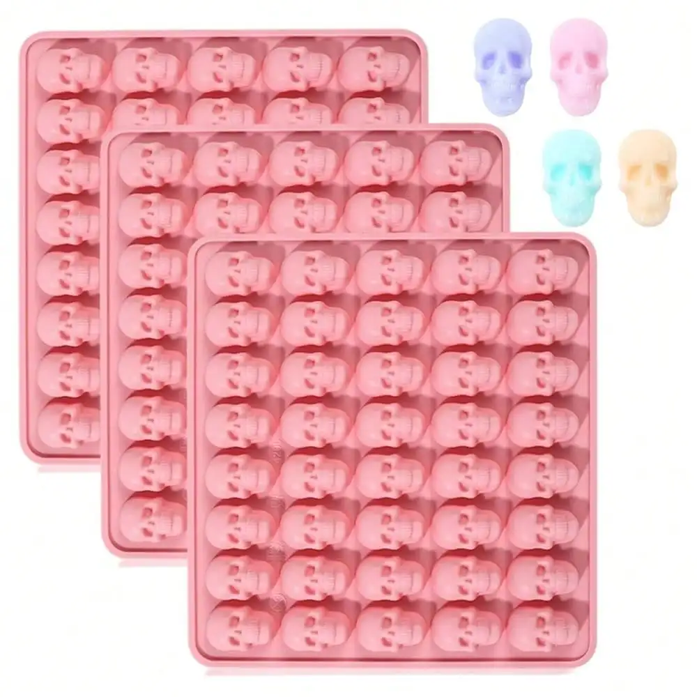 

[Free Shipping]2 Pcs Christmas Silicone Molds 3D Christmas Chocolate Silicone Mold 60 Cavity Small BaFKing Molds With Elk Snowma