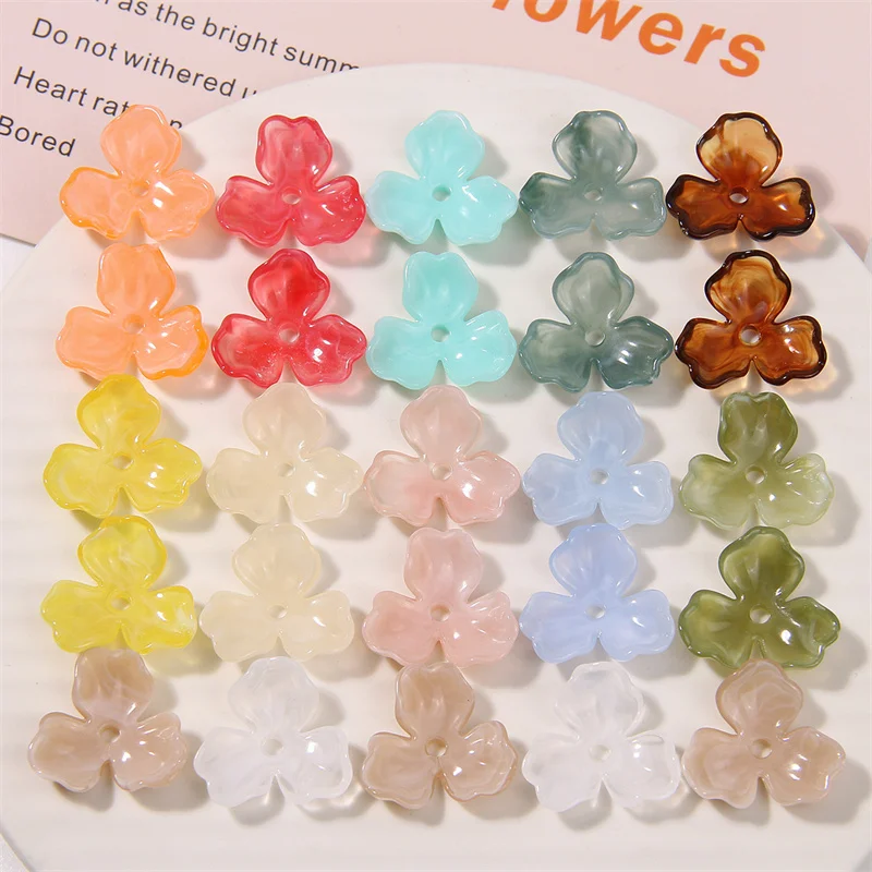 

Newest 50pcs/lot 20mm color print cartoon flowers shape acrylic beads florals diy jewelry earring/garment accessory