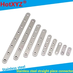 Stainless steel straight piece connector connection code straight piece iron flat angle furniture fixed 180 degree code 2Pcs
