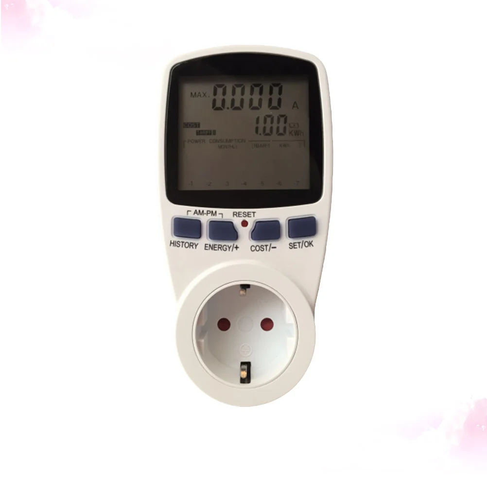 

Dual Rate Metering Socket With Large Lcd Display Energy Monitoring Power Meter For Voltage Current Watt Frequency Reading