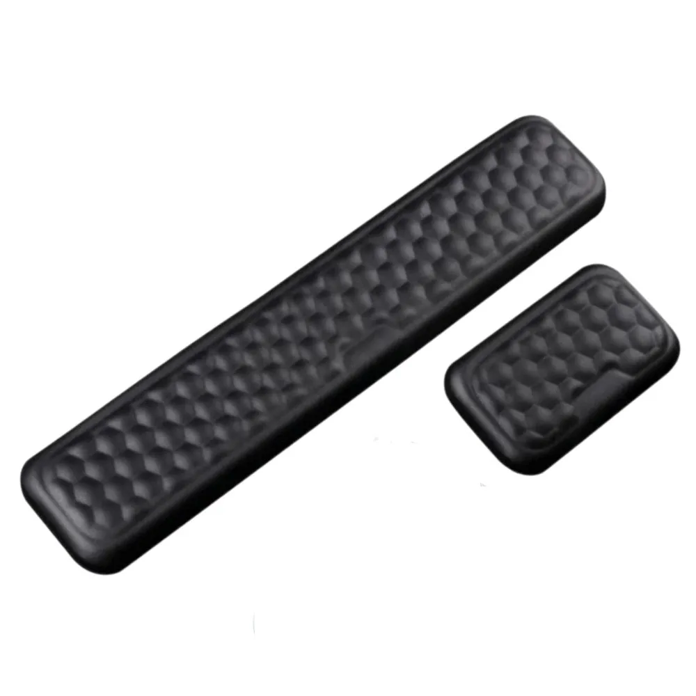 

2Pcs/Set Slow Rebound Mouse Wrist Support Pad Creative Wrist Rest Ergonomic Mouse Pad Honeycomb Massage PU Non-Slip Base