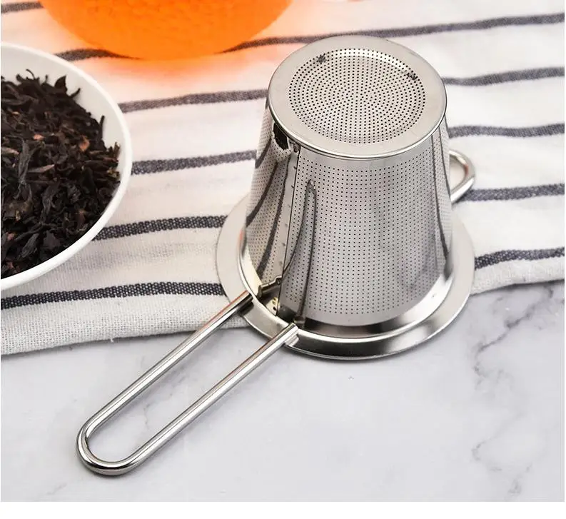 Reusable Mesh Tea Infuser Basket Stainless Steel Strainer Loose Leaf Teapot Spice Filter With Lid Kitchen Accessories ni603