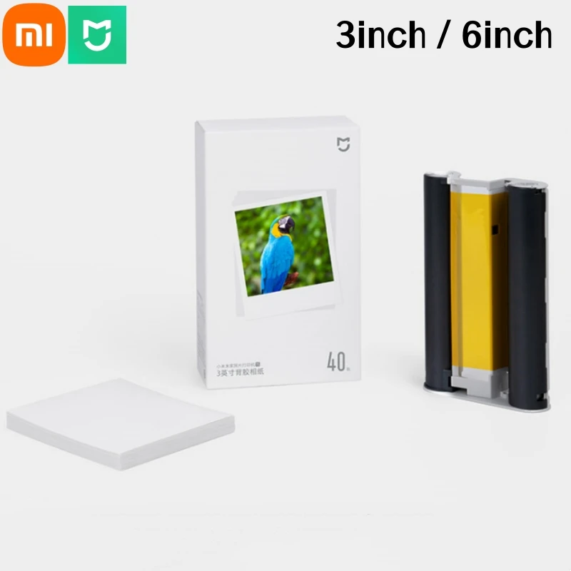 Xiaomi Mijia Mi 1S Printer Paper HD 40Pcs 3 Inch/ 80Pcs 6 Inch Printing Paper Inkless Printing For Xiaomi Mijia Printer 1S