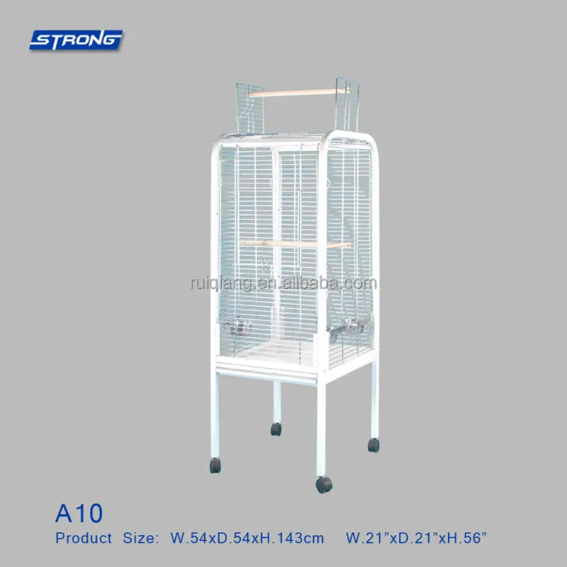 

Open Top Metal Parrot Bird Cage Pet Bird Cage With Stand Wheel A10