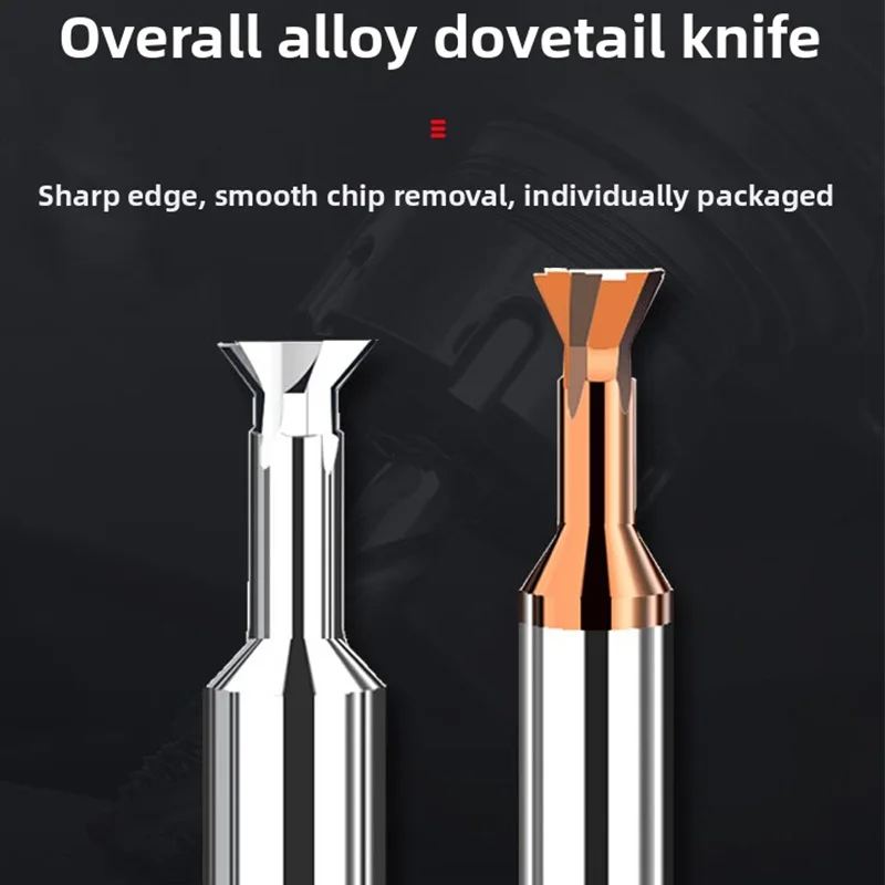 Dovetail Carbide 4-Flute Mill Cutter, 1-20mm Diameter Long Cutting Slot Tool for DIY Precision Machining