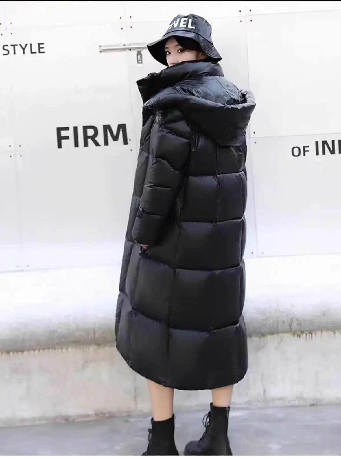 FGKKS 2025 Winter Couple Long Down Jacket Women Fashion Hooded High Tech Lined Hooded Outwear Men Duck Down Parka Coat