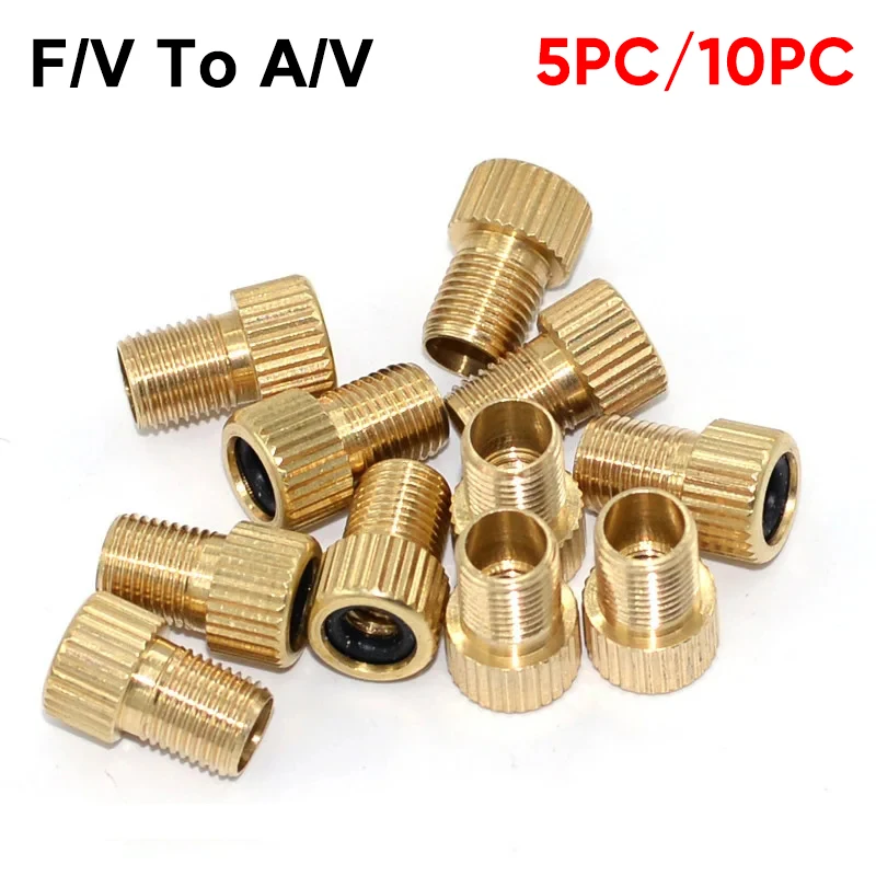 5/10 Pcs Bike Valve Adapter Presta To Schrader Tire Tube Transfer Valve Converter French Valve Adapter MTB Bicycle Accessories