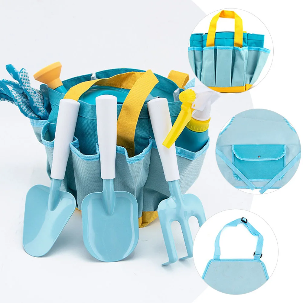 1세트 어린이 정원 도구 내구성 있는 작은 삽과 갈퀴 밝은 색상 정원 이식 및 식물 관리용