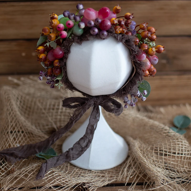 Newborn Flower Bonnet Photography Shoot Baby Girl Hat Photo Prop Newborn Photography  Props Christmas Gift