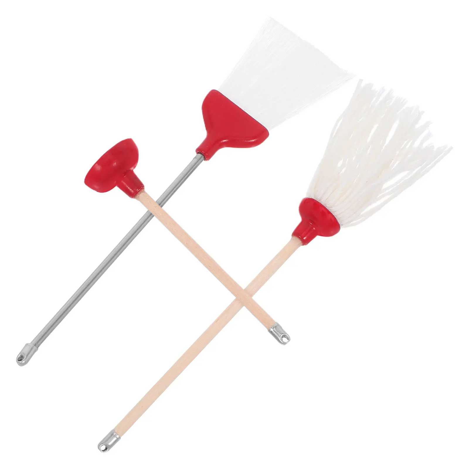 

3Pcs Miniature Cleaning Set Realistic Mop Broom Toilet Plunger Bathroom Accessories for Dollhouse Decoration Role Playing