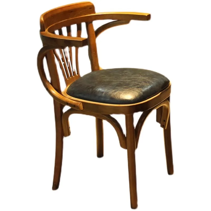 

Retro Traditional Style Chair Restaurant Cafe Rattan Dining Chair Solid Wood Modern Coffee Shop Tables and Chairs