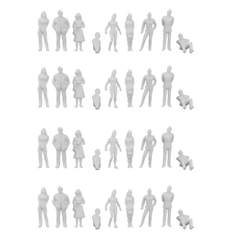 

1:50 White Figures Architectural Model Human Scale HO Model Plastic Peoples,50 Pieces-Y46A