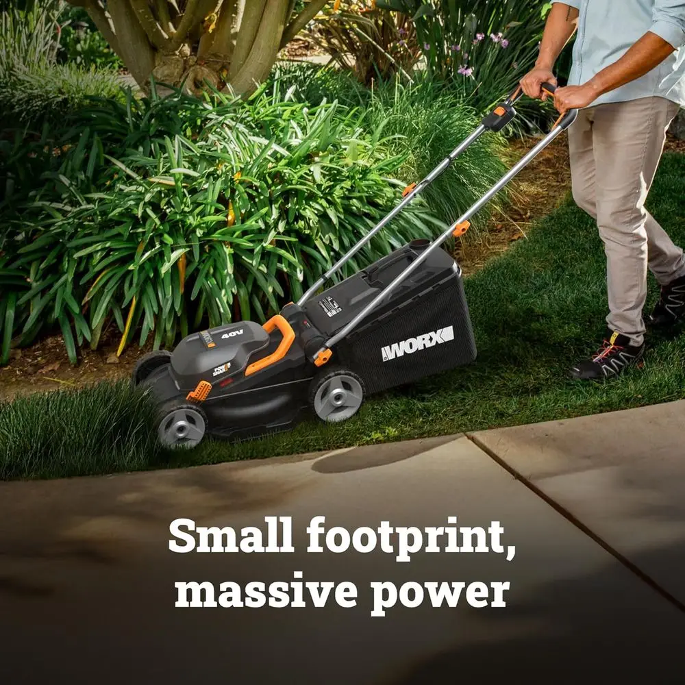 CordlLawn Mower, 40V 142-in-1 Grass Mower or 1/8 Acre, WG735 | rushlPower, Mulching & agging, 2 x 4.0Ah atteries & 2.0Ah Include